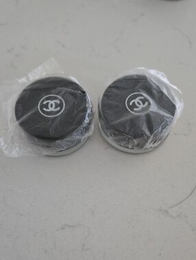 2x New Never Used CHANEL Mini Jar Trvl Black & White Logo Lid & Glass Container